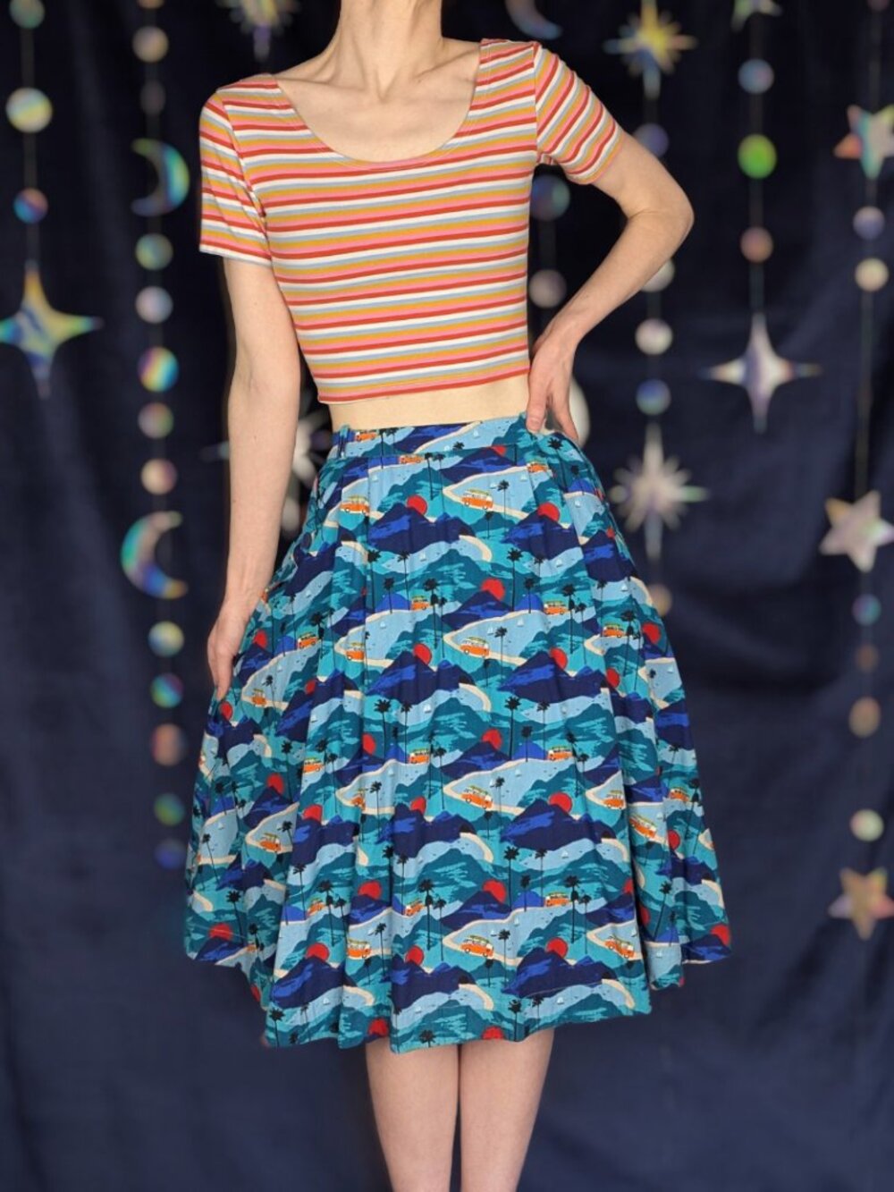 Emily & Fin Beach Vacation Novelty Print Skirt